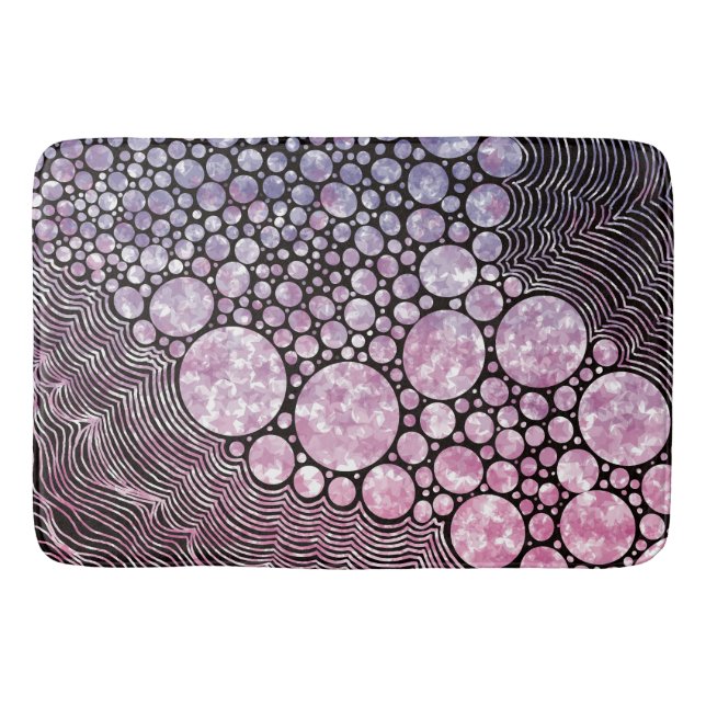Stars und Kreise abstraktes Design Badematte (Vorderseite)