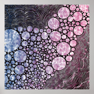 Stars und Kreise abstraktes Design Poster
