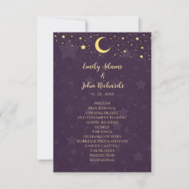 Stars und Mond des Lila Hochzeitsprogramms