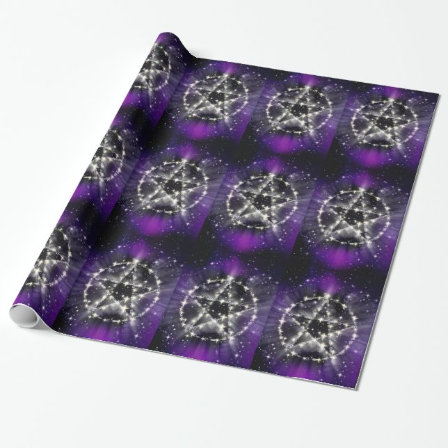 Stars und Pentagrammumhüllungspapier Geschenkpapier (Ungerollt)