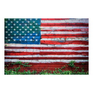 Stars und Streifen Graffiti-Flagge Poster