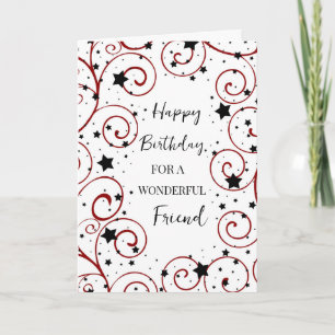 Stars und Wirbel Friend Birthday Karte