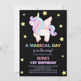 Stars Unicorn Einladung zum Geburtstag