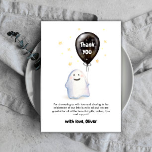 Stars Whimsical Little Boo Balloon Baby Dusche Dankeskarte
