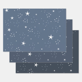 Stars Wrapping Paper Set 3 Geschenkpapier Set