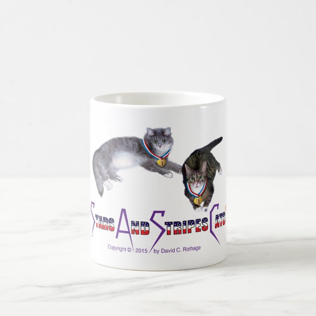 StarsAndStripesCats Tassen, Weiß 11 Kaffeetasse (Mittel)
