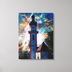 Starscape - Nebel und Tower Leinwanddruck