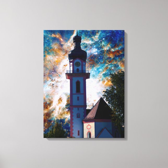 Starscape - Nebel und Tower Leinwanddruck (Vorderseite)