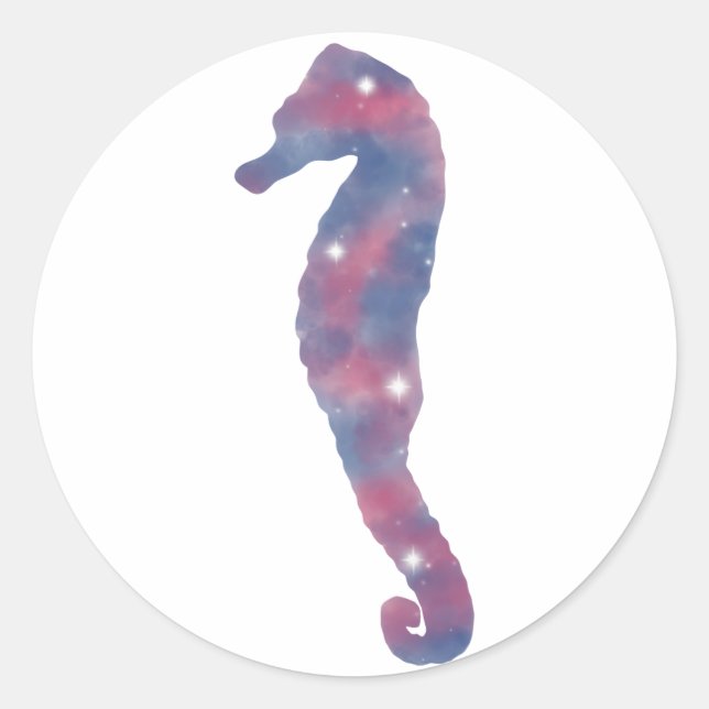 Starscape-Sticker für helles Seepferd Runder Aufkleber (Vorderseite)