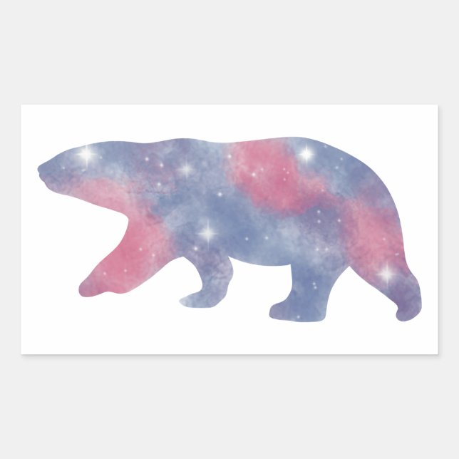 Starscape-Sticker für hellpolare Bären Rechteckiger Aufkleber (Vorderseite)
