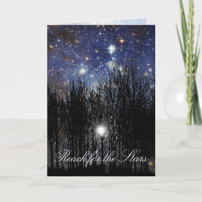 Starscape & Trees: Erreichbarkeit - Grußkarte Karte (Vorderseite)