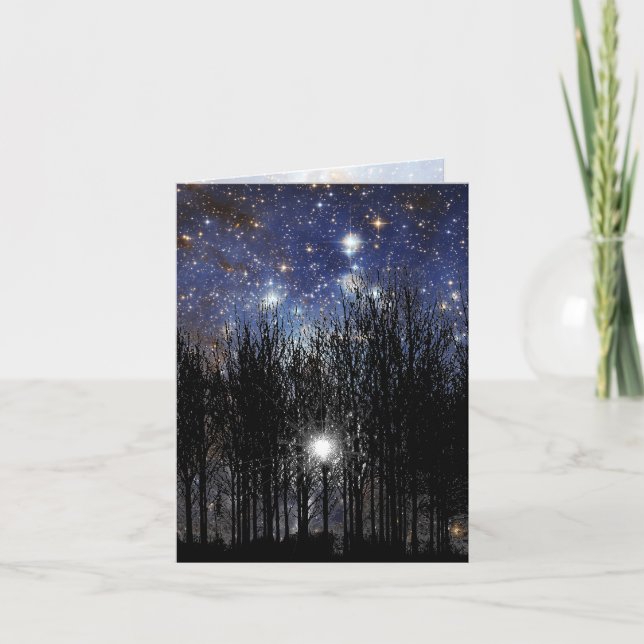 Starscape & Trees - Note Card Karte (Vorderseite)