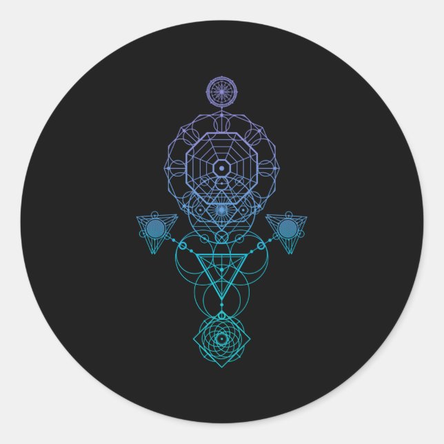 Starseed-Aktivierung Heilige Geometrie Runder Aufkleber (Vorderseite)