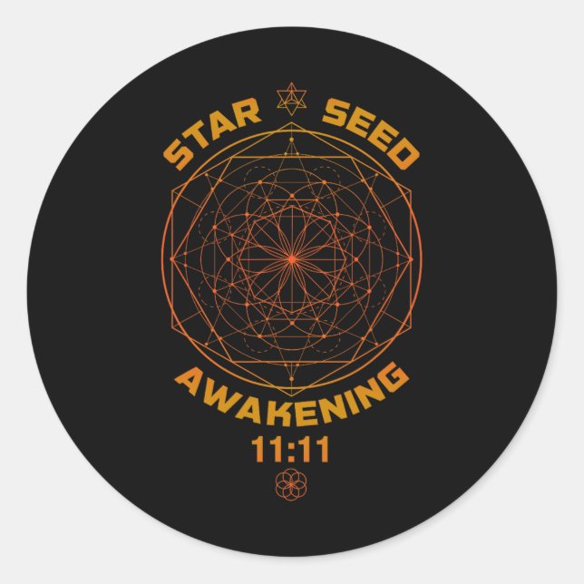 Starseed Awakening 1111 Sacred Geometry  Runder Aufkleber (Vorderseite)