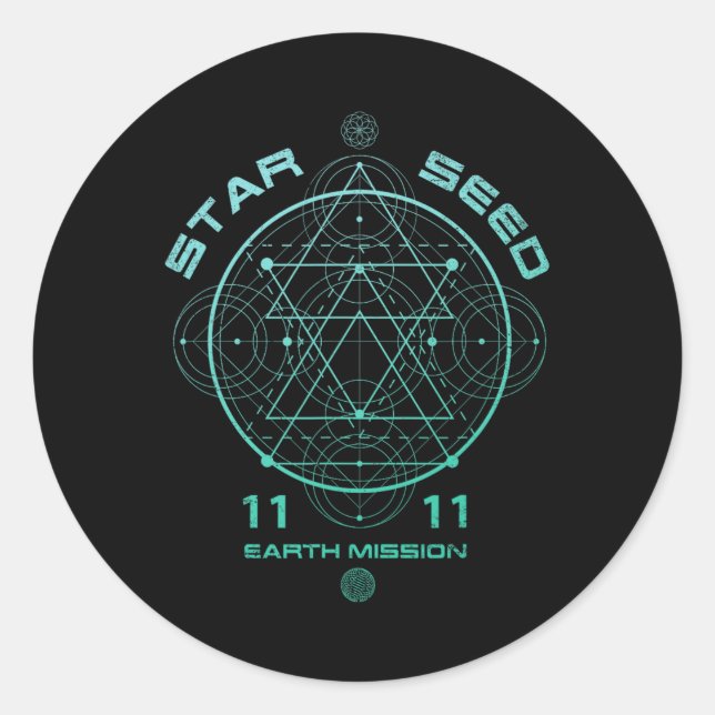 Starseed Sacred Geometry  Runder Aufkleber (Vorderseite)