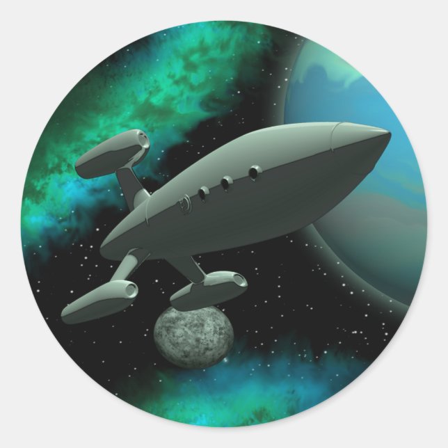 Starship Explorer (Runde) Runder Aufkleber (Vorderseite)
