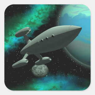Starship Explorer (Square) Quadratischer Aufkleber