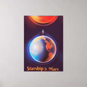 Starship in Mars Leinwanddruck