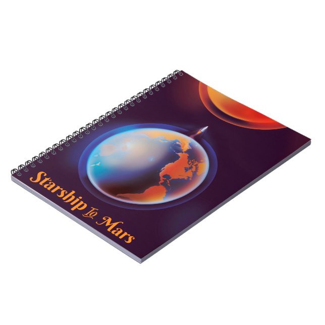 Starship in Mars Notizblock (Linke Seite)