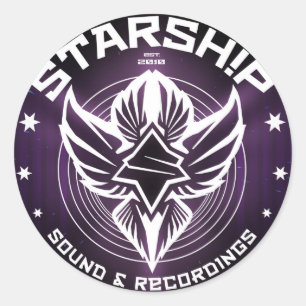 STARSHIP-Sound und -Aufzeichnung Runder Aufkleber