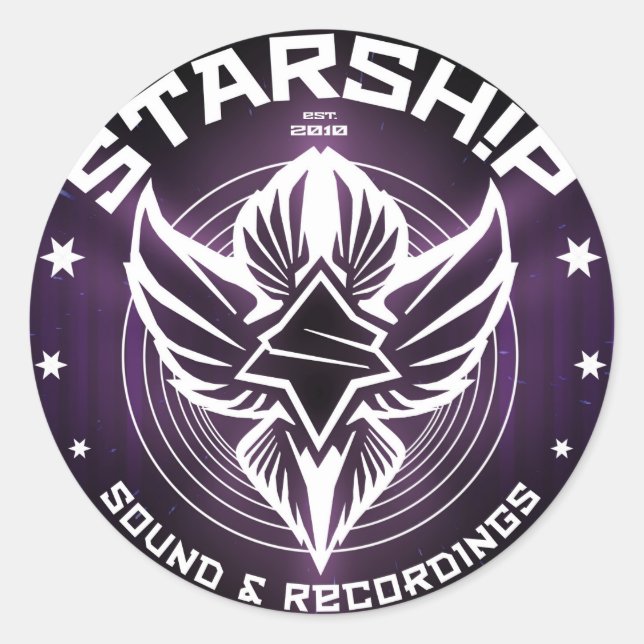 STARSHIP-Sound und -Aufzeichnung Runder Aufkleber (Vorderseite)