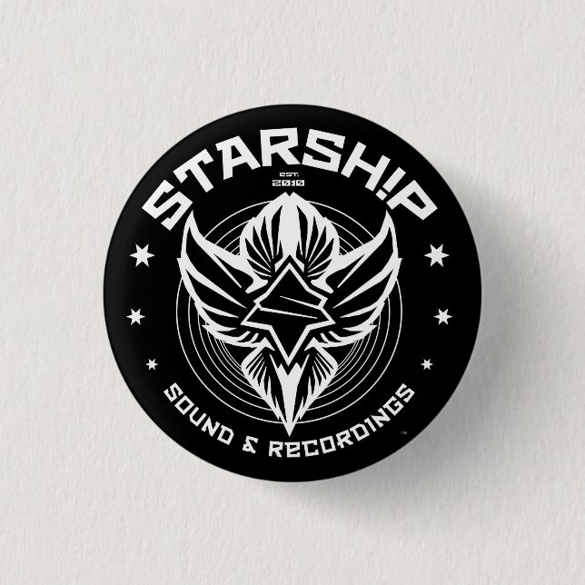 STARSHIP Ton u. Aufnahme-Knopf (Schwarzes Bkgd) Button (Vorderseite)