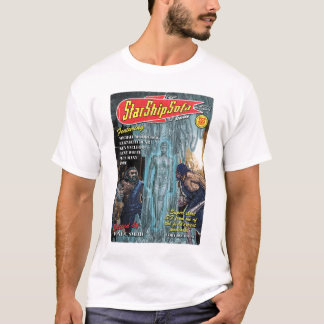 StarShipSofa Geschichten-Abdeckungsbild auf Weiß T-Shirt
