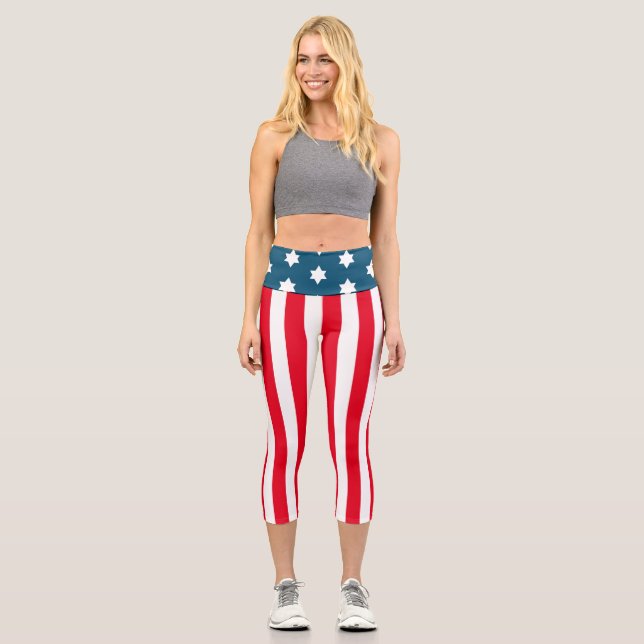 Starspangled Banner Capri Leggings (Vorderseite)