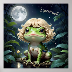 Starstruck AI Fantasy Digital Art Print Frog Poster