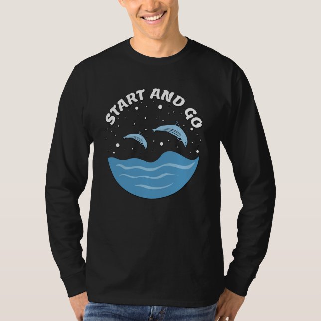 Start and Go! - Cute Dolphins T-Shirt (Vorderseite)