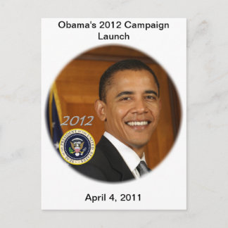 Start der Kampagne von Präsident Obama 2012 Postkarte