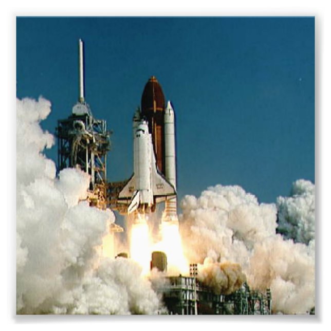 Start der NASA-Raumfähre, Raketenfeuer Fotodruck (Vorne)