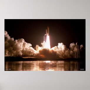 Start der Night Space Shuttle Poster