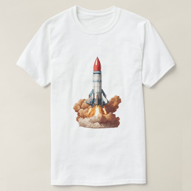 Start der Weltraumrakete T-Shirt (Design vorne)