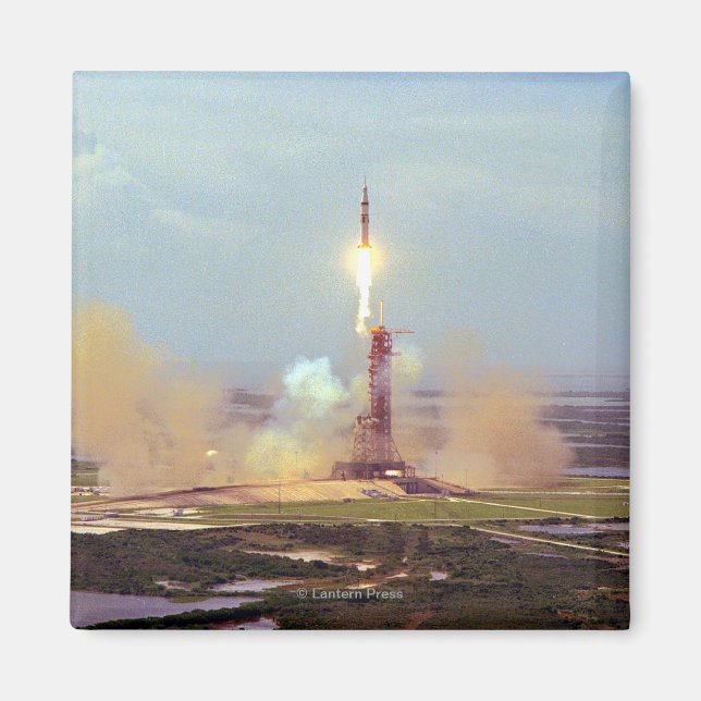 Start des Apollo Soyuz Testprojekts Saturn IB Magnet (Vorne)