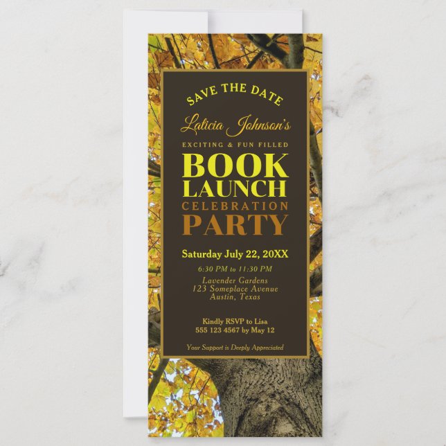 Start des Autumn Vibes Nature Book Save the Date Einladung (Vorderseite)