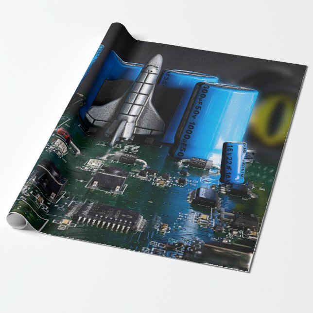Start des Dragon Watching Space Shuttle Geschenkpapier (Ungerollt)