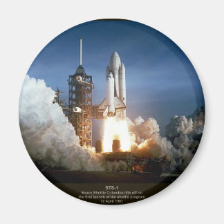 Start des ersten Space Shuttles STS-1 Columbia Magnet