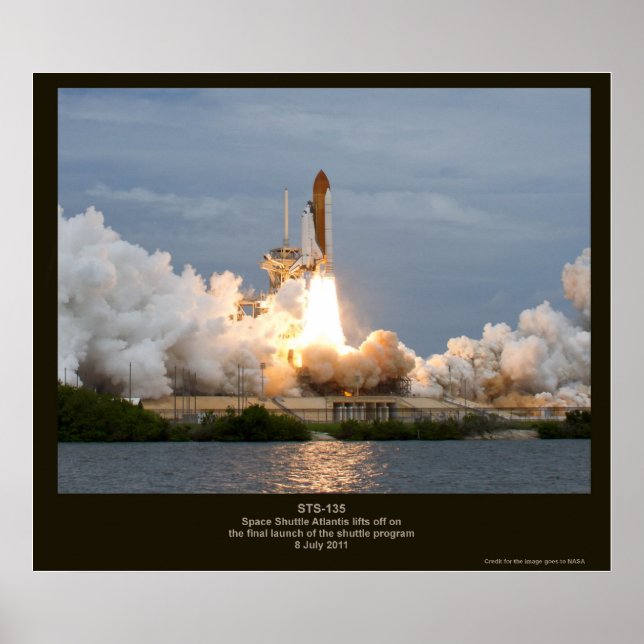 Start des Raumfährens STS-135 Atlantis Poster (Vorne)