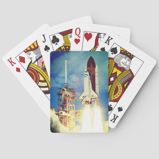 Start des Space Shuttle Discovery Spielkarten (Rückseite)