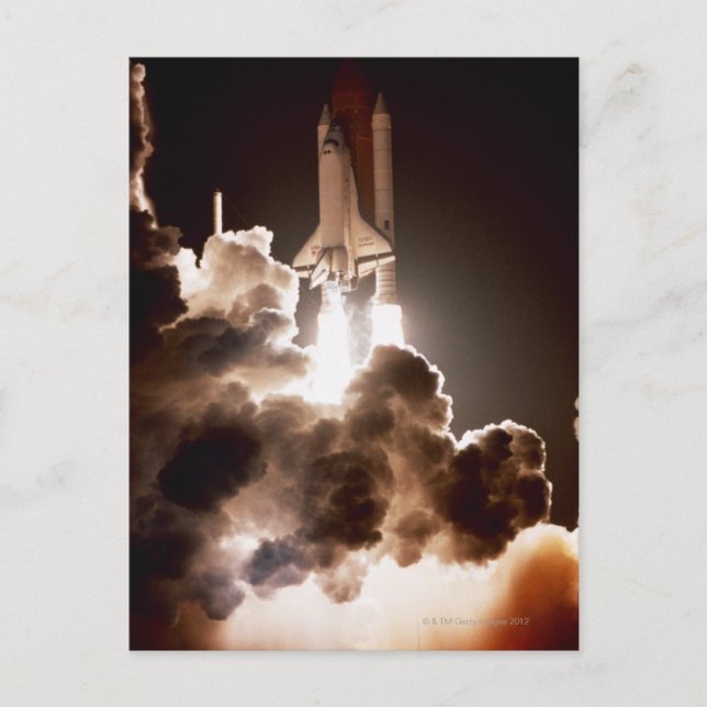 Start eines Space Shuttles Postkarte (Vorderseite)