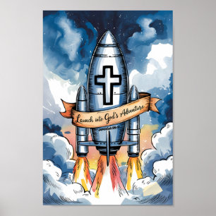 Start in Gottes Erlebnis Christliches Kinderzimmer Poster