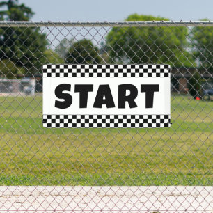 START-Line-Banner für Schwarz-Weiß-Rennen Banner