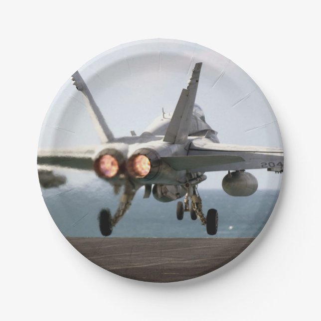 Start militärischer Luftfahrzeuge von Luftfahrzeug Pappteller (Vorderseite)