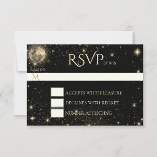 Start Night mit Moon Gold RSVP Card Karte