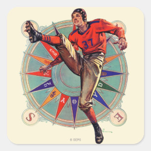 Start Quadratischer Aufkleber