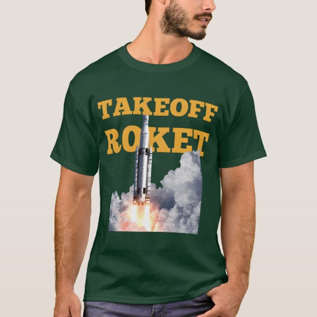 Start-Rakete lustig T-Shirt (Vorderseite)