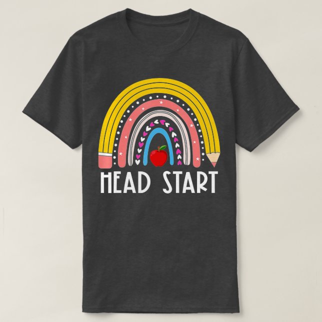Start-Regenbogen-Headstart-Lehrer erster Tag T-Shirt (Design vorne)