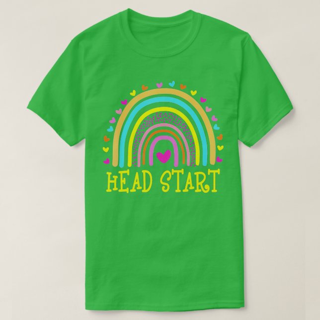 Start-Regenbogen-Headstart-Lehrer erster Tag T-Shirt (Design vorne)