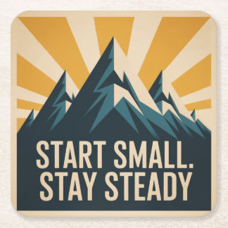 Start Small. Stay Steady Rechteckiger Pappuntersetzer